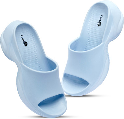 Footup Women Flip Flops(Blue , 8)