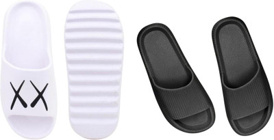 Sirex Men Slides(Black, White , 6)