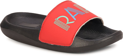 Shoe Mate Men Slides(Red, Black , 9)