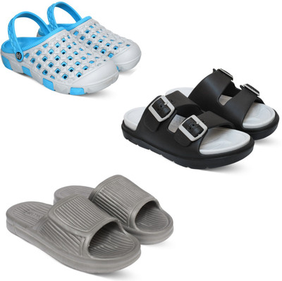 Acorn Men Slides(Blue, Grey, Grey , 6)