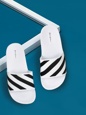 Mast & Harbour Men Slides(White , 8)