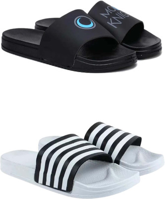 ABN Men Slippers(Black, White , 8)