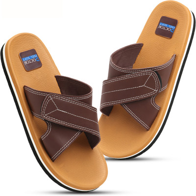DOCTOR FEEL SOFT Men Flip Flops(Tan , 9)