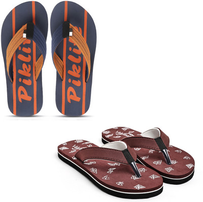VAHMAH Men Slippers(Navy, Brown , 9)