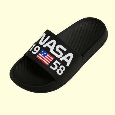 ABJ Fashion Men Flip Flops(Black , 9)