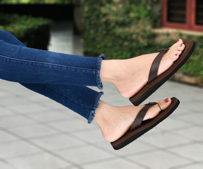 DR STTEP Women Orthopedic Slippers for Women Comfort Fit Soft Cushion Lightweight Slippers(Brown , 8)