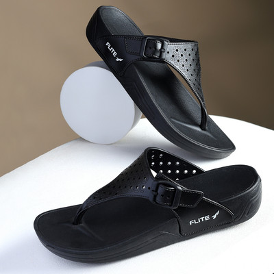 FLITE Women Slippers(Black , 7)