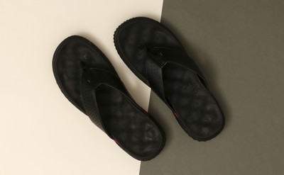 BIG FOX Men Alphabounce-7 Comfortable | Ultra-Light | Bounce Back Technology Flip Flops(Black , 9)