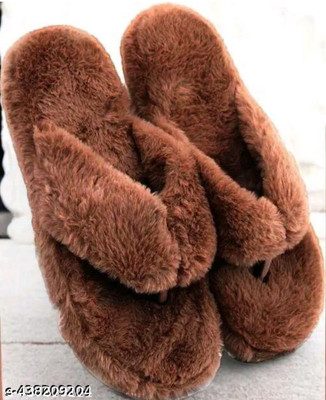 shoptegic Women Flip Flops(Brown , 7)