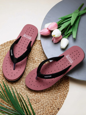 DOCTOR ORTHO PLUS COMFY Women Extra Soft Slippers Orthopedic Diabetic Light Weight Flip Flops(Pink , 8)