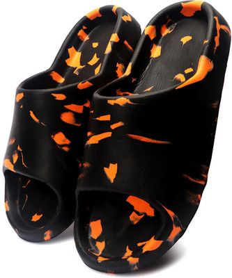 Ambit Men Slides(Black, Orange , 6)