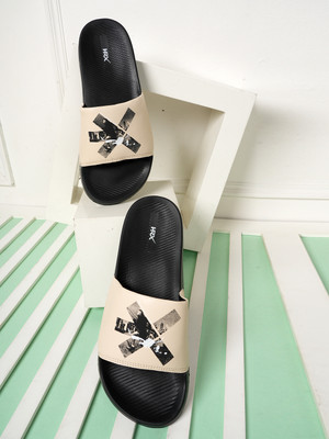 HRX by Hrithik Roshan Men Slides(Black, Beige , 8)