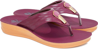 asian Women Flip Flops(Red , 6)