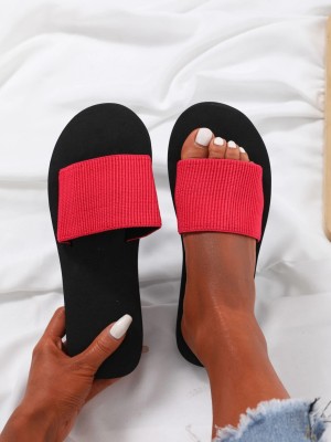 Shozie Women Slides(Black, Pink , 8)