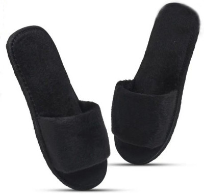 rexizone Women Flip Flops(Black , 6)