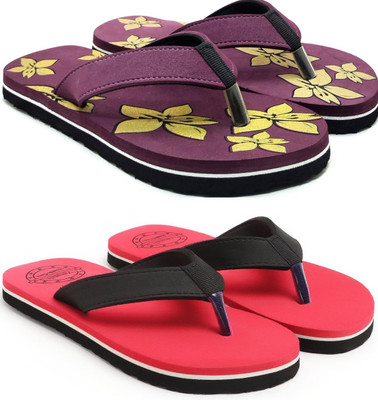 VAHMAH Women Slippers(Purple, Red , 5)