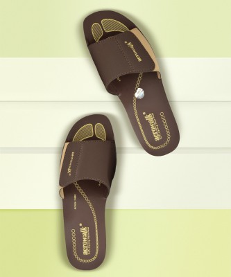 aerowalk Women Slides(Brown , 4)