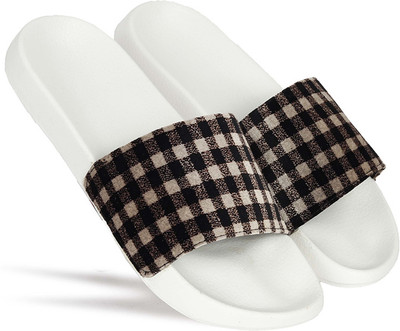 aadi Men Slides(Black, White , 7)