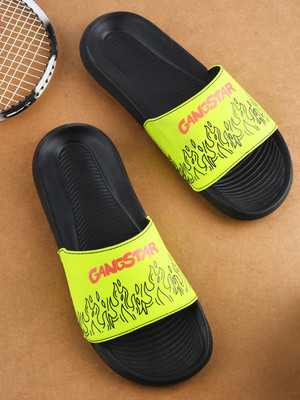 Foot Print Men Slides(Green , 7)