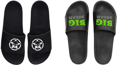 nvisan Men Slides(Green, White, Black , 6)