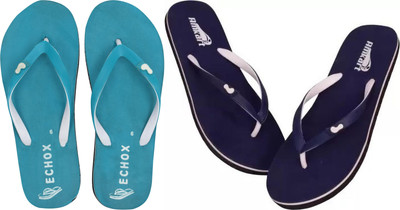 NISTHA Women Flip Flops(Navy, Blue , 8)