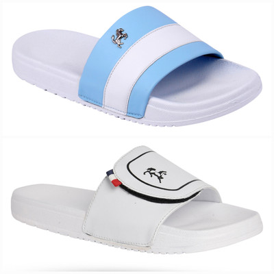 Foot Print Men Slides(Multicolor , 6)