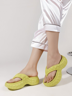 Zapatoz Women Flip Flops(Green , 3)
