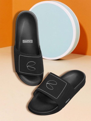 Chupps Men Urban Edge Black Men's Comfortable Slides & Flip Flop Slides(Black , 10)