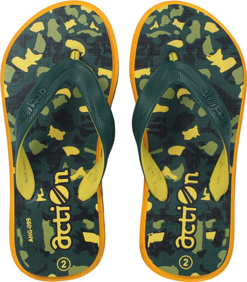ACTION MILANO Men Slippers(Yellow , 6)