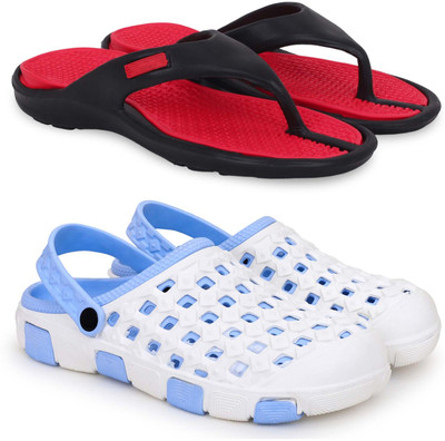 Kapani Fashion Men Slippers(Red, Blue , 8)