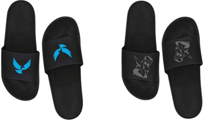 nvisan Men Slides(Blue, Grey , 8)