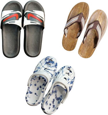 BLIBBERS Men Slippers(Black, Brown, Multicolor , 9)