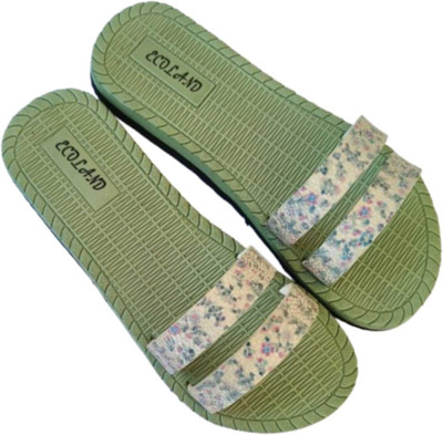 ECOLAND Women Flip Flops(Olive , 7)