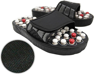 OUOU Men Flip Flops(Black , 6)