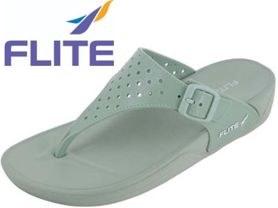 FLITE Women Slippers(Green , 5)