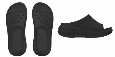 CROCS Women Crush Slides(Black , 7 UK/India)