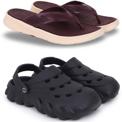 Pampy Angel Men Slippers(Maroon, Black , 7)