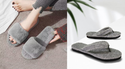 rexizone Women Slides(Grey, Grey , 6)