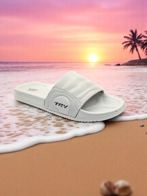 TRV Men Men EVA Ultralightweight Comfort All Season Slipper for Men Flip Flops Slides Slides(White , 6)