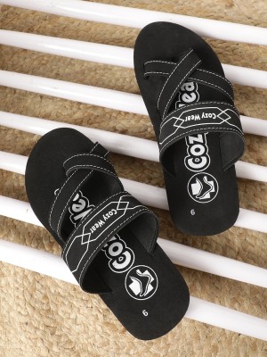 Cozy Wear Men Flip Flops(Black , 9)