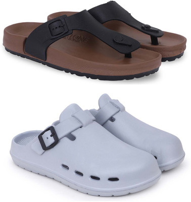 KAPYANSH Men Slippers(Brown, Grey , 6)