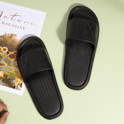 Mast & Harbour Men Slides(Black , 10)