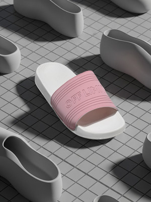 OFF LIMITS Women Slides(Pink, White , 6)