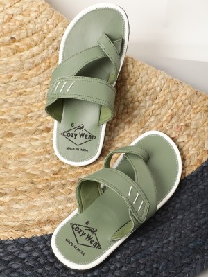 Cozy Wear Men Flip Flops(Green , 6)