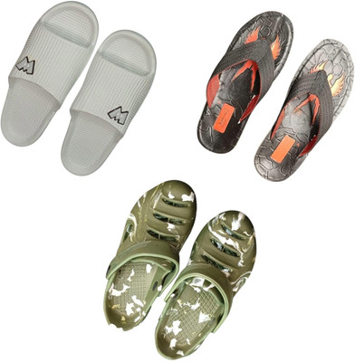 BLIBBERS Men Slippers(Black, Green, White , 9)