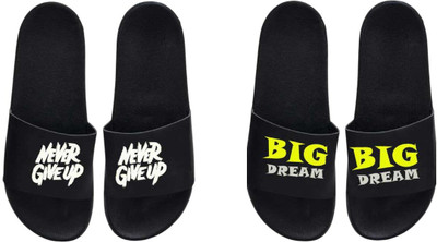 nvisan Men Slides(Yellow, White, Black , 9)