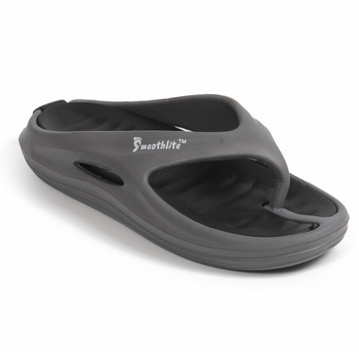 Smoothlite Men Dual Tone slipper comes with Removable Insole, Ultra Comfort & Anti Slip Backing Flip Flops(Grey, Black , 8)
