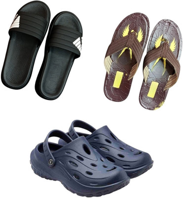 BLIBBERS Men Slippers(Black, Brown, Navy , 9)