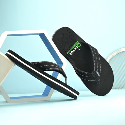 Doctor Health Super Soft Men Men's Orthopedic Slippers | Soft Cushion, Lightweight, Doctor Recommended Design Slippers(Black , 10)