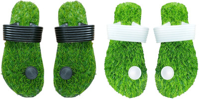 skyflip Men Slides(Black, White, Green , 8)